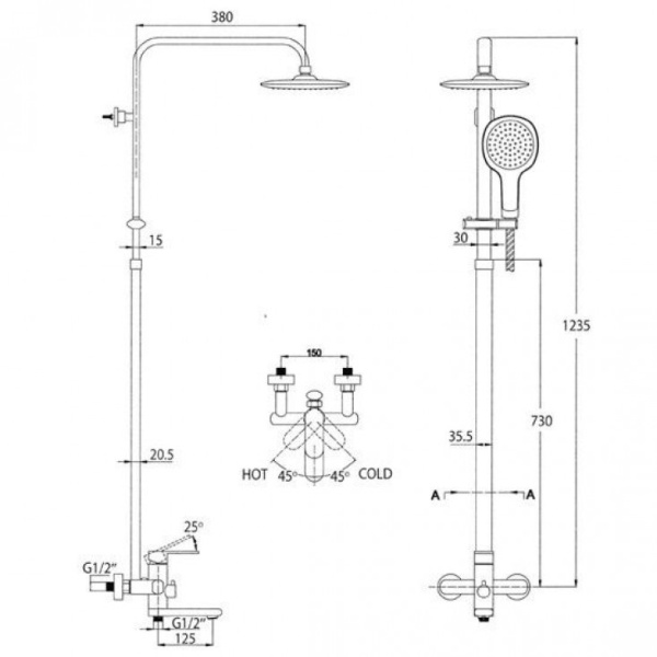 Душевая система KAISER Arena (36182)