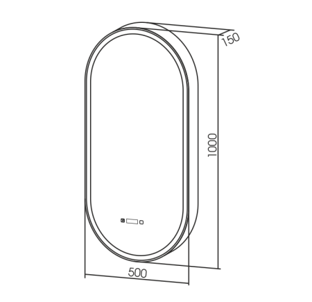Зеркало-шкаф (50х100) Silver Mirrors Soho-BLACK LED-00002613