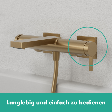 Смеситель для ванны однорычажный Hansgrohe Tecturis E 73420140 шлифованная бронза