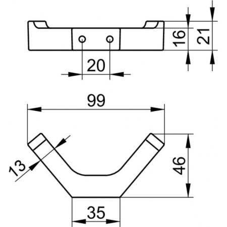 Крючок двойной Keuco Edition 11, 11115 010000 (11115010000) хром