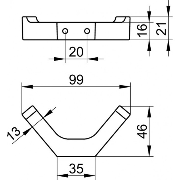 Крючок двойной Keuco Edition 11, 11115 010000 (11115010000) хром
