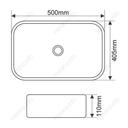 Раковина накладная (50х40) Melana 7050K-805