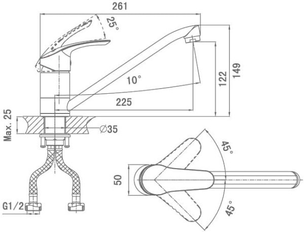Смеситель для кухни D&K Berlin DA1122301