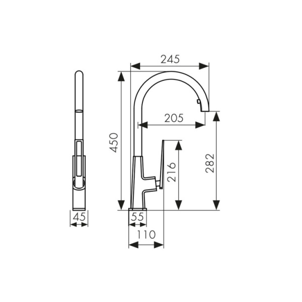Смеситель для кухонной мойки Kaiser Merkur (27166-2)
