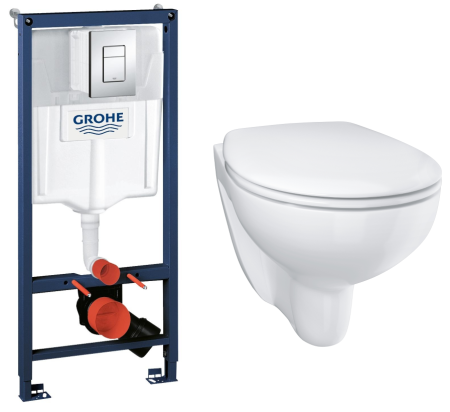 Комплект инсталляции с унитазом Grohe Rapid SL 3 в 1 Bau 3839772 микролифт