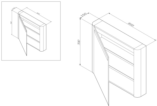 Зеркальный шкаф (80х70) Am.Pm Sensation M30MCL0801NF