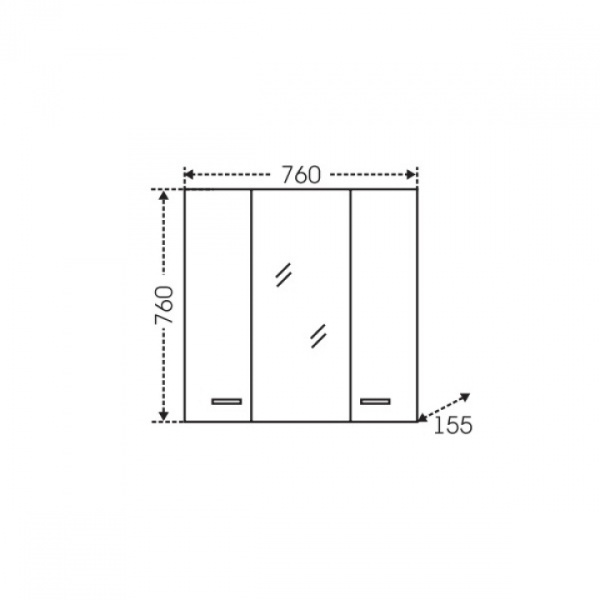 Зеркальный шкаф (75х76)  СаНта Омега 75 107005