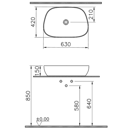 Раковина-чаша Vitra Outline Recycled 7993B066-0016