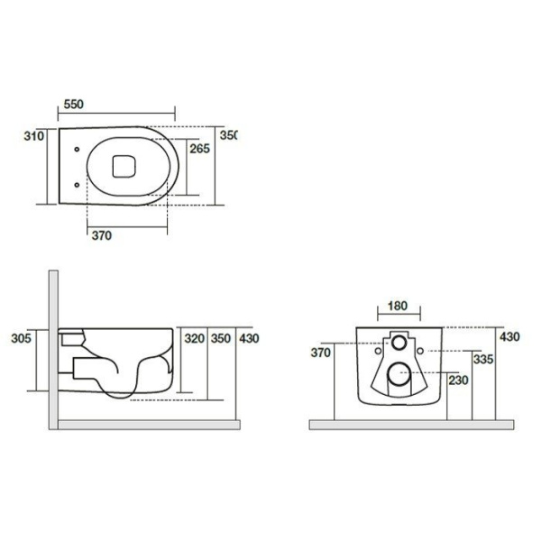 Унитаз подвесной безободковый Tornado Kerasan Nolita 531588 коричневый матовый, без сиденья