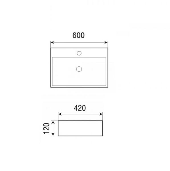 Раковина накладная (60х42) Grossman  GR-3036, белый