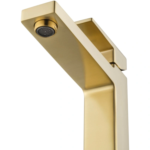 Смеситель для раковины высокий WONZON & WOGHAND CUBE 2.0, брашированное золото WW-88019068-BG