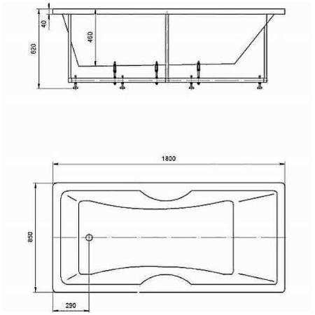 Акриловая ванна Aquatek Феникс 180x85 FEN180-0000043 слив слева