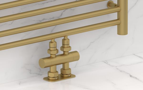 Вентиль Сунержа прямой EU50 (2 х G 1/2" НР х G 3/4" НГ) 032-1417-1234 золотой матовый