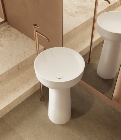 Раковина напольная напольная Vincea Solid Surface VBS-4SP02MW белый матовый