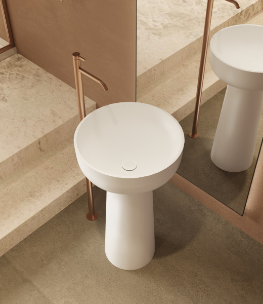 Раковина напольная напольная Vincea Solid Surface VBS-4SP02MW белый матовый