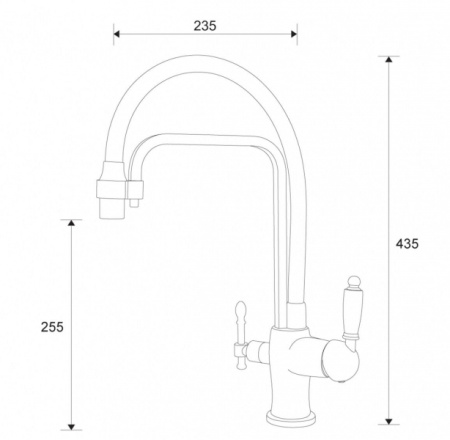 Смеситель для кухни с подключением к фильтру Zorg ZR 342-8 YF