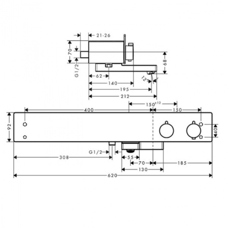 Термостат для ванны Hansgrohe ShowerTablet-600 13109400