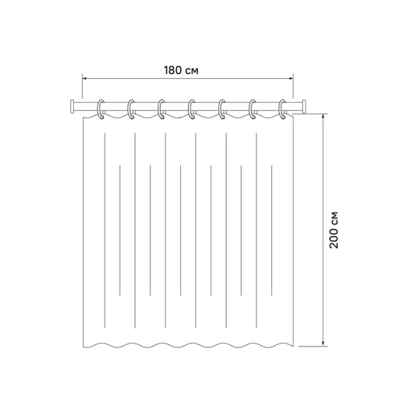 Штора для ванной комнаты 200*180 IDDIS Basic (B54P218i11)