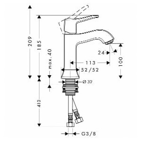 Смеситель для раковины Hansgrohe Metris Classic 31077000