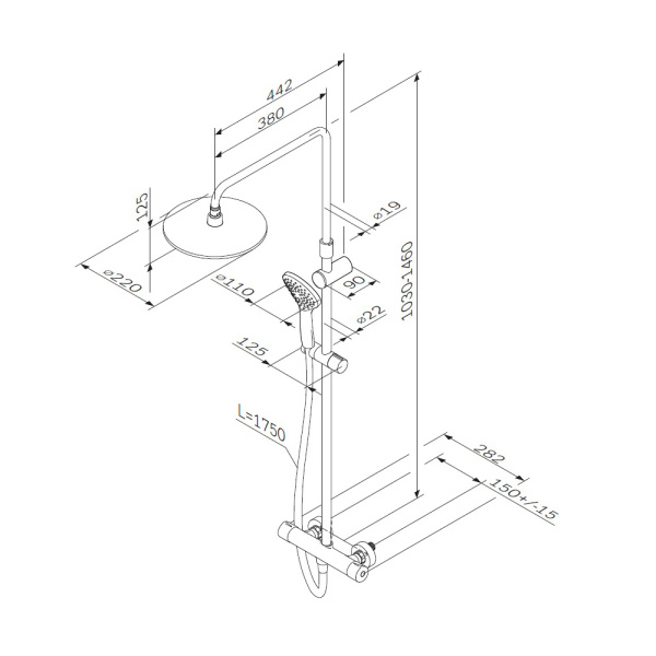 Душевая система Am.Pm Gem F0790410 Душевая система Am.Pm Gem F0790410