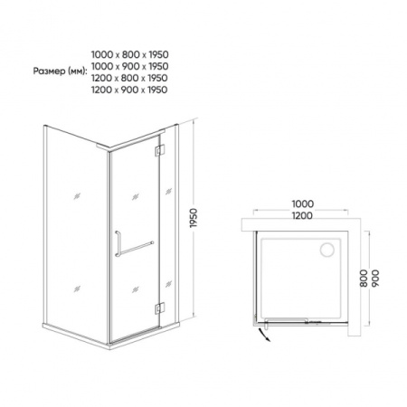 Душевой уголок Veconi Rovigo RV16-10090PR-01-19C1