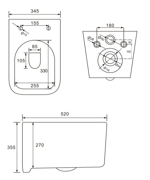 Унитаз подвесной безободковый Art&Max Latina AM215CHR/SC микролифт
