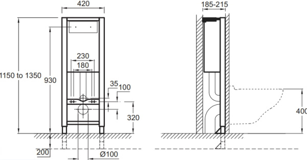 Система инсталляции для унитазов Jacob Delafon E4311-NF