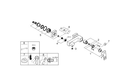 Смеситель для душа GROHE Eurocube 23145 DC0 (23145DC0) суперсталь