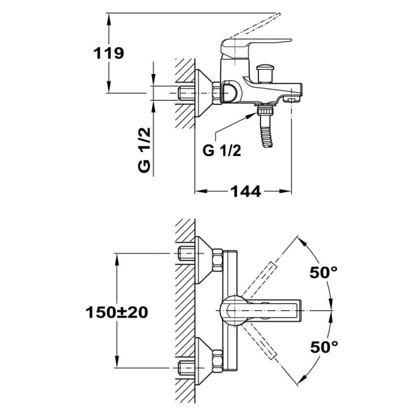 Смеситель для ванны Teka INCA 5310212