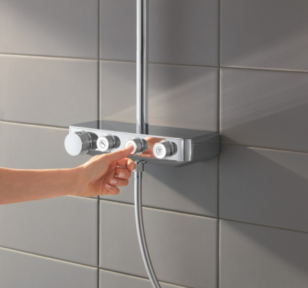Душевая система с термостатом для настенного монтажа Grohe Euphoria SmartControl System 310 Cube  Duo 1002086359