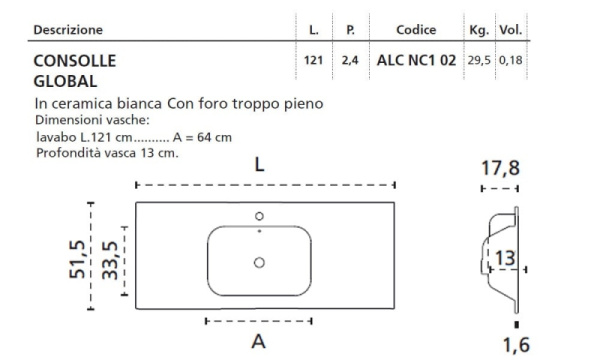 Тумба под раковину Cerasa Velvet VEL45 235 C0 Tavolato Biscotto