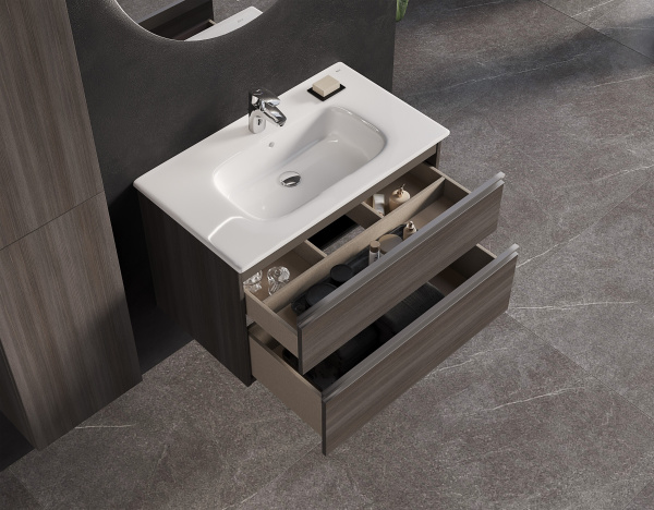 Тумба под раковину Roca Gap 80 городской дуб, 2 ящика, A857399402