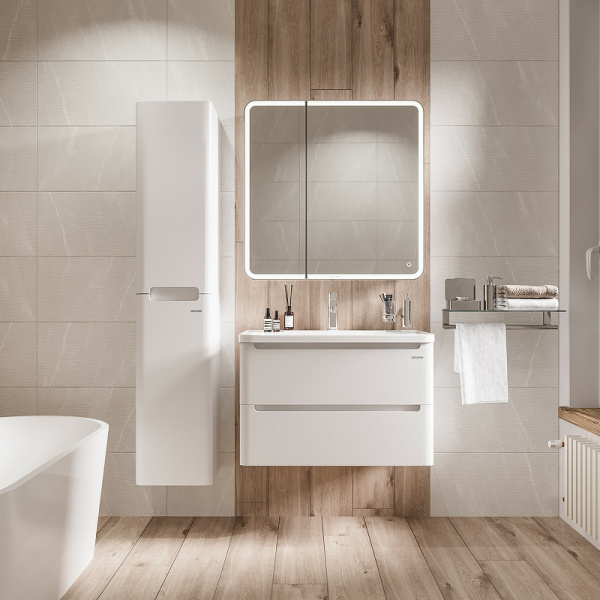 Тумба подвесная Grossman АДЕЛЬ-80 см  108003 с 2-я ящ, белая