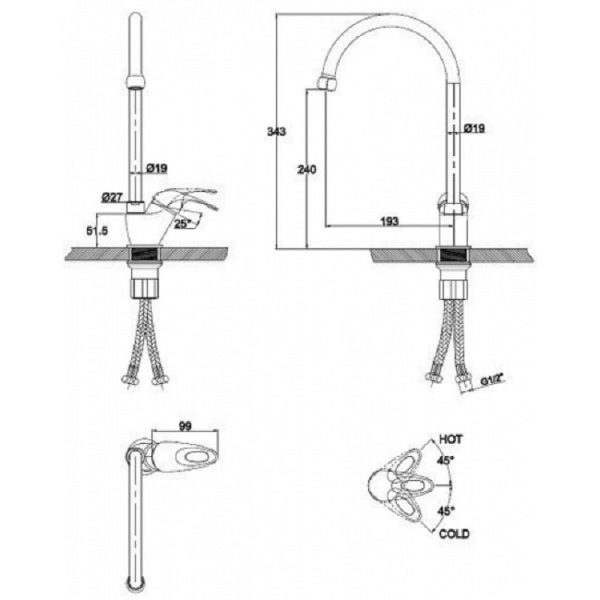 Смеситель для кухни KAISER Planet (14144)