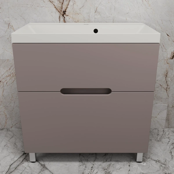 Тумба напольная без раковины 80 см Style Line Матис ЛС-00002439 тауп матовый