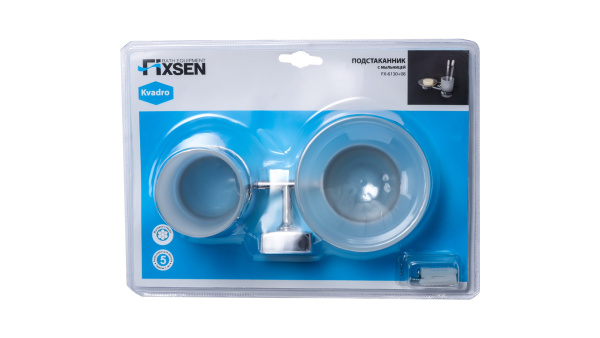 Мыльница+подстаканник FIXSEN Kvadro FX-61306+08