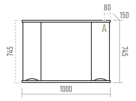 Зеркало-шкаф (100х75) Misty Атлантик 100 П-Атл-4100-050