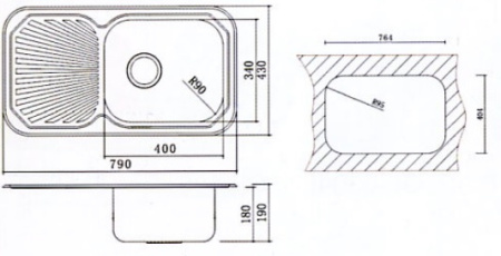 Кухонная мойка (79х43) Oulin OL-307