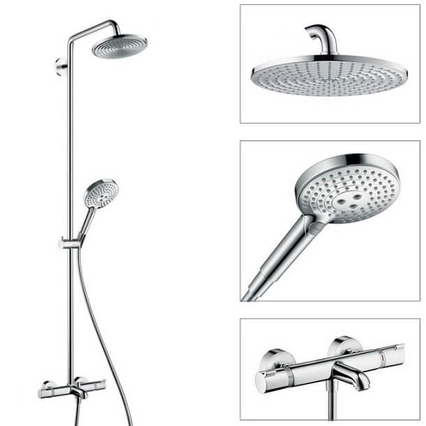 Душевая система с термостатом для ванны Hansgrohe Raindance Select S 240 Showerpipe 1jet 27117000 хром
