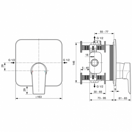 Смеситель для душа Ideal Standard EDGE A7123AA