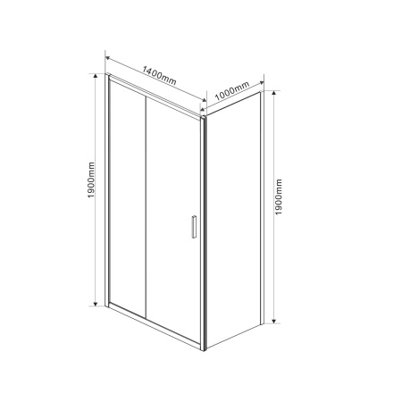 Душевой уголок Vincea  Garda VSR-1G1014CL (140х100)  хром, стекло прозрачное