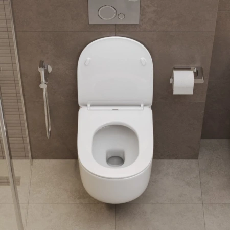 Унитаз подвесной BelBagno Soft BB084CH-TOR/SC безободковый, торнадо, с сиденьем микролифт