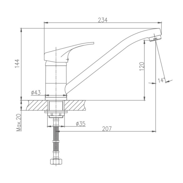 Смеситель для кухни Haiba HB4913 Смеситель для кухни Haiba HB4913