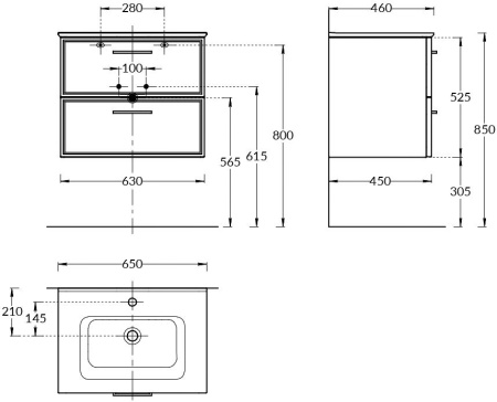 Тумба под раковину Kerama Marazzi Piano Classic 65 PIA.CL.65\BLU.M