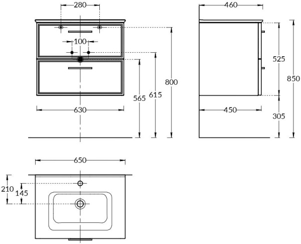 Тумба под раковину Kerama Marazzi Piano Classic 65 PIA.CL.65\WHT.M