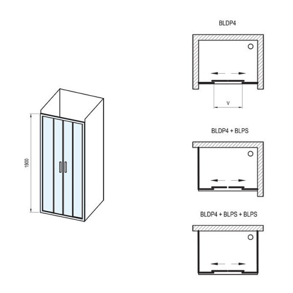 Душевая дверь Ravak Blix BLDP4 120 0YVG0U00ZH