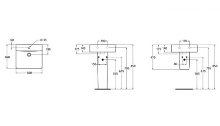 Раковина накладная Ideal Standard Connect Cube E788401 (50x46)