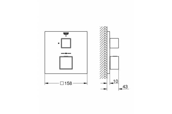 Термостат для душа GROHE Grohtherm Cube 24153 000 (24153000) хром