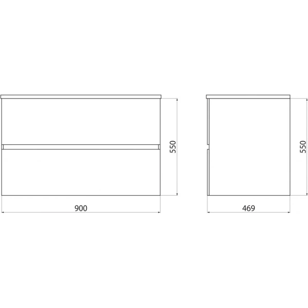 База под раковину Art&Max Еlegant AM-ELEGANT-900-2C-SO-NG-P Ниагара
