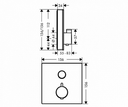 Термостат для душа Hansgrohe ShowerSelect 15737600